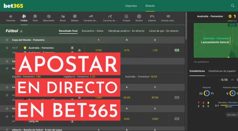 ¿Cómo apostar en directo en Bet365?